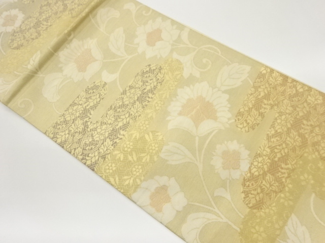 JAPANESE FUKURO OBI / WOVEN FLOWER ARABESQUE